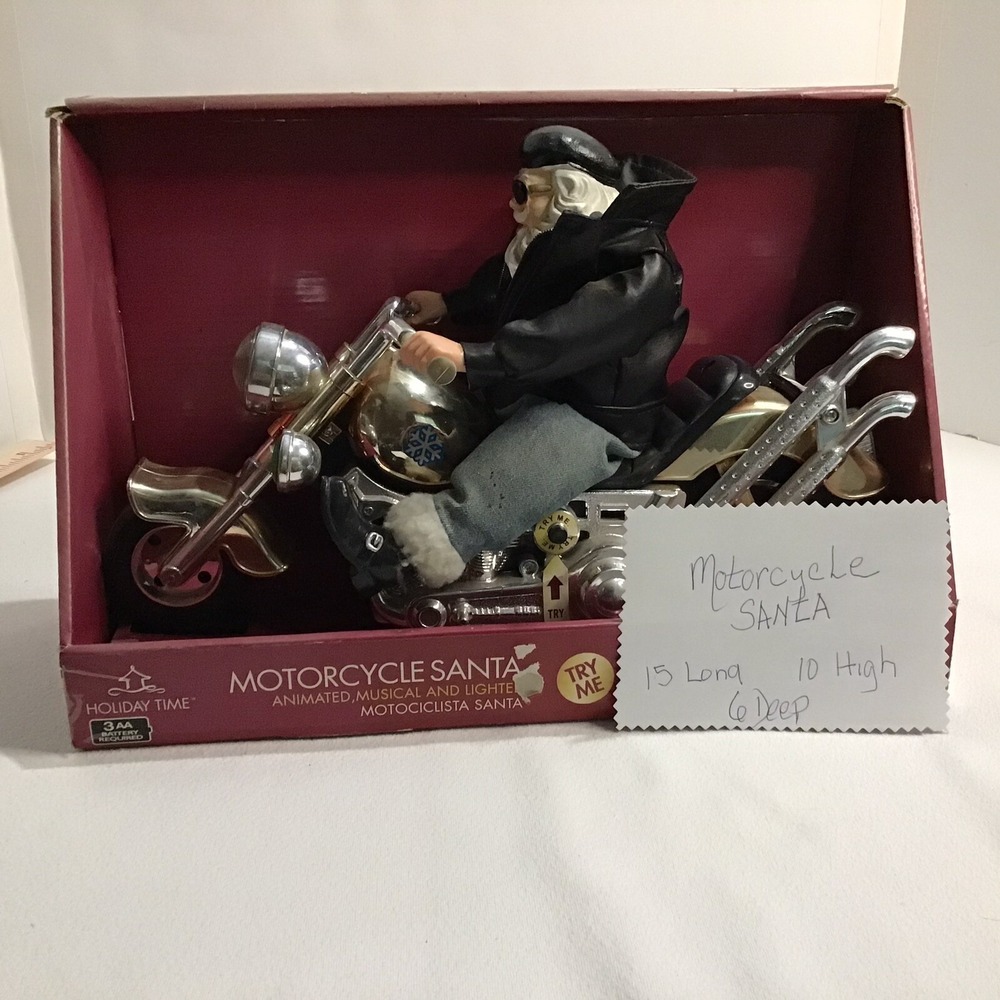 Holiday Time Christmas Motorcycle Santa Sings "Get Out on‎ The Highway NEW